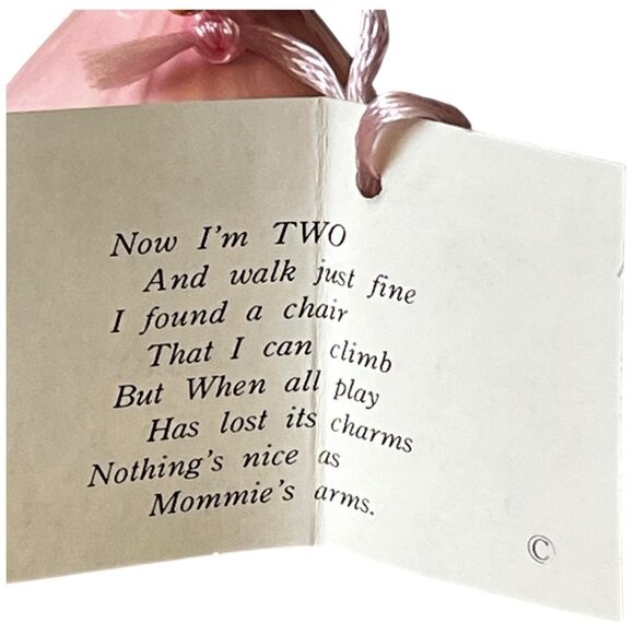 Vintage Josef Originals Birthday Angel Age 2 Pink Dress Teddy Bear Japan w/ Tag - Picture 8 of 10